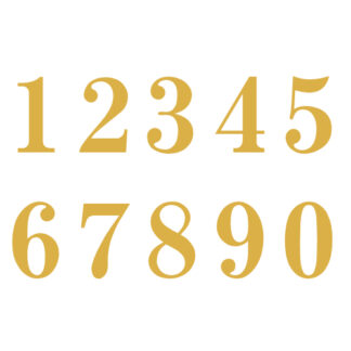 Gold Century MT vinyl mailbox numbers, pre-spaced, for Westchase, FL mailboxes